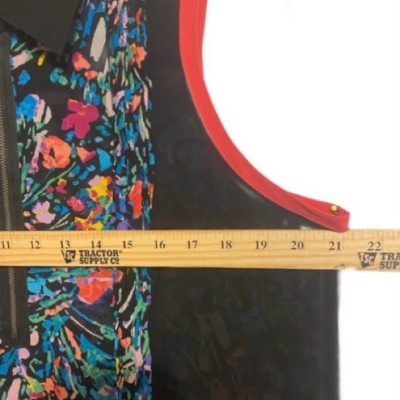 Whimsygoth Artsy Floral Grannycore L Blouse Sleeveless Half Zip Multicolor Relax - Picture 8 of 8